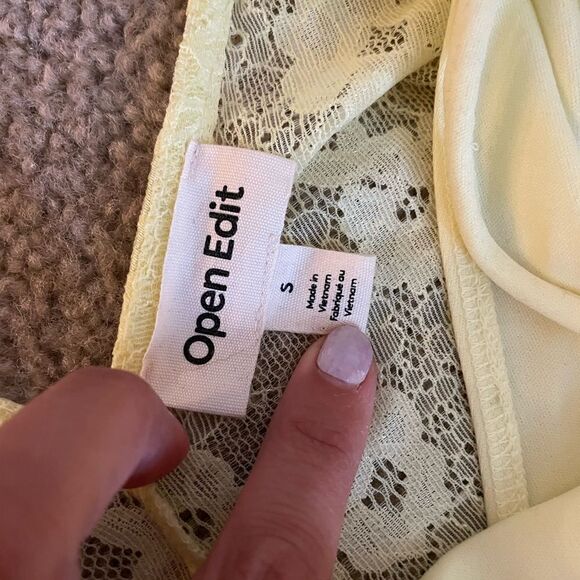 Open Edit Sheer Lace Long Sleeve Maxi Dress Size S NWOT - Picture 4 of 8